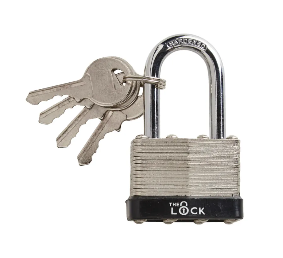 Hot The Lock Hengelås Heavy Duty med fire nøkler 45 mm Sølv