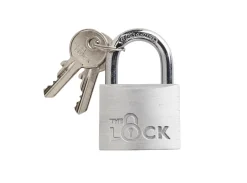 Outlet The Lock Hengelås med to nøkler 40 mm aluminium Sølv