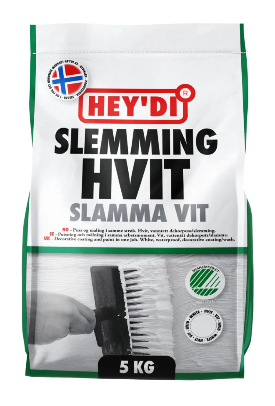 Outlet Hey'di slemming dekorpuss 5 kg Hvit