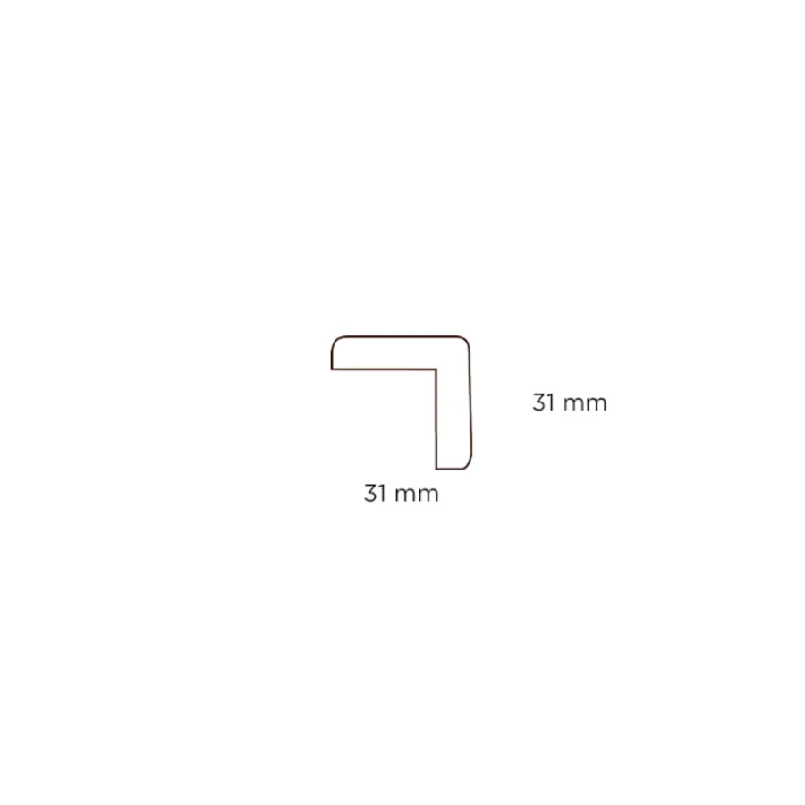 Clearance Hornbaek Hjørnelist plast hvit – 31 x 31 x 3000 mm