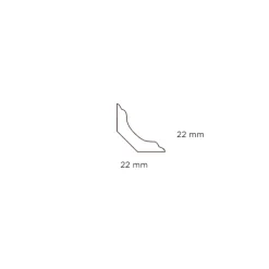 Clearance Hornbaek Hulkillist almue plast hvit – 22 x 22 x 3000 mm