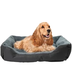 Online Petzone Hundeseng m/plysj svart/grå 50 x 70 cm