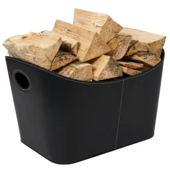 Online Ignite Nordic vedkurv PU-skinn 54 x 41 x 34 cm Svart