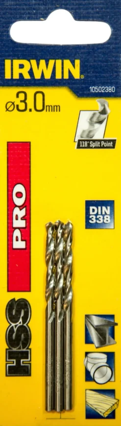 Online Irwin HSS Pro bor 3 mm 3 stk.