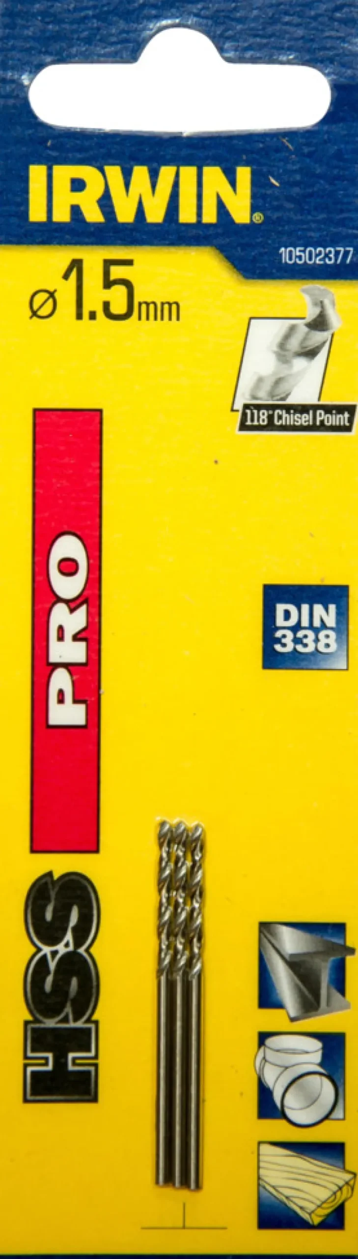 Discount Irwin HSS Pro bor 1,5 mm 3 stk.