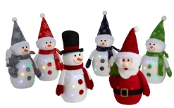 New Stemning Julefigur med farget LED-lys H35 cm