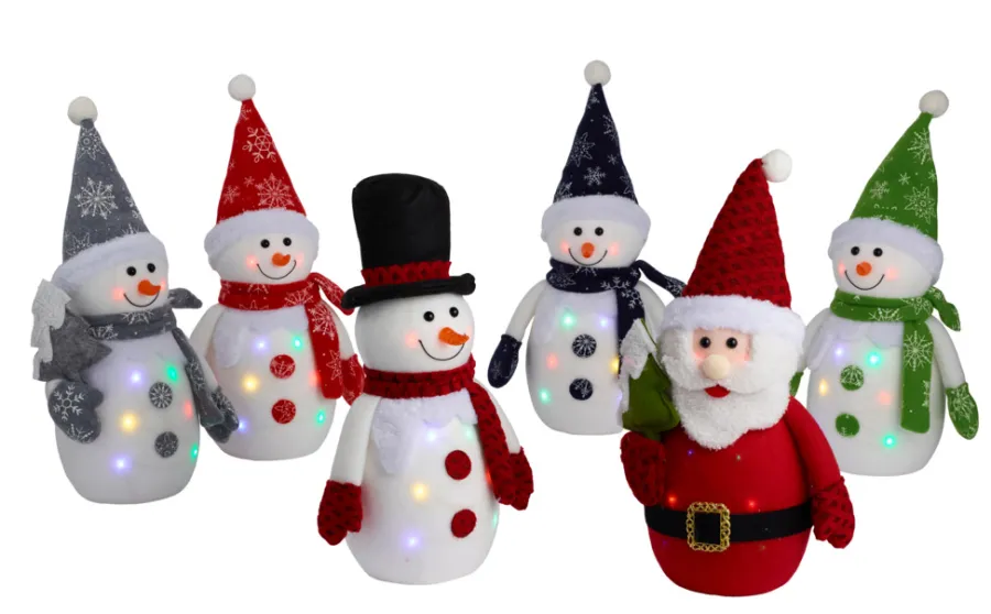 New Stemning Julefigur med farget LED-lys H35 cm