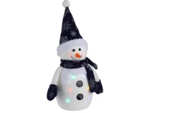 New Stemning Julefigur med farget LED-lys H35 cm