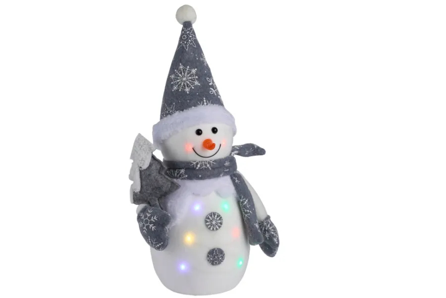 New Stemning Julefigur med farget LED-lys H35 cm