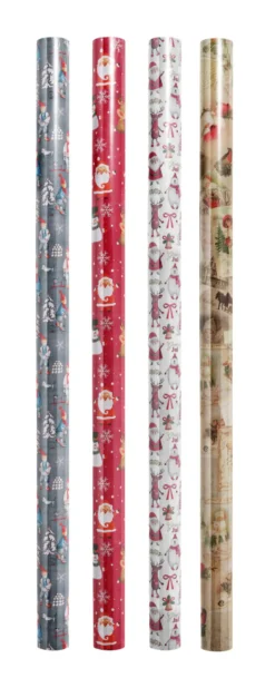 Online Stemning Julegavepapir 70 cm x 20 meter assortert
