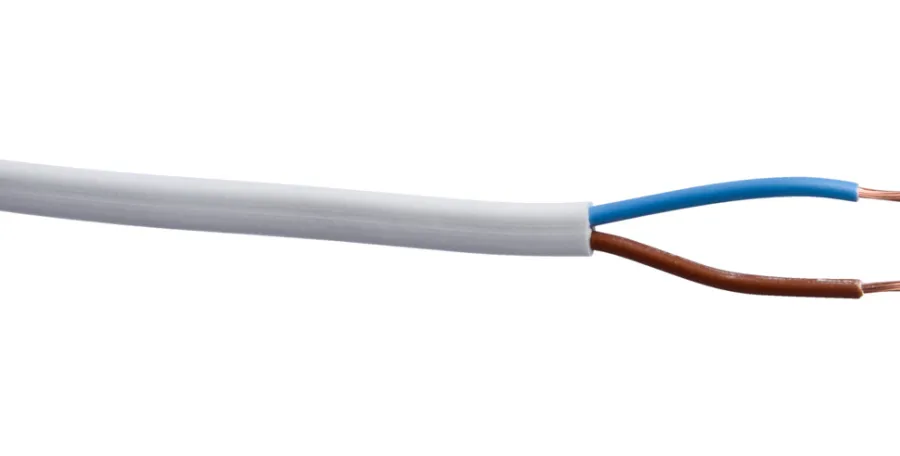 Outlet Elworks Kabel flat 2x0,75mm² 5 meter med jord Hvit