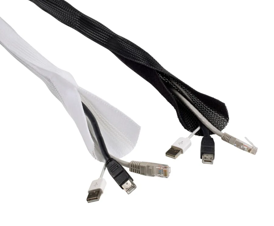 Outlet Elworks Kabelskjuler 1,5 meter med borrelås hvit