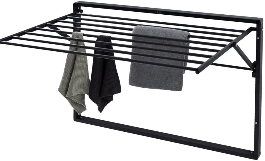 Clearance Kay vegghengt tørkestativ 100 x 61 x 68 cm - svart