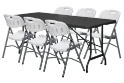 New Klappstol i plast grå/hvitt