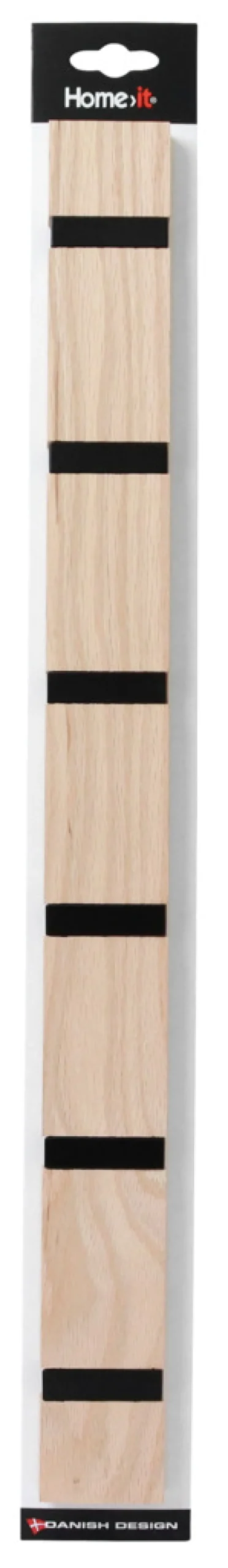 Clearance Home it Knaggrekke flex lys eik 6 knagger 60 cm