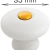 Best Home it Knott porselen hvit/gull 35 mm - 2 stk.