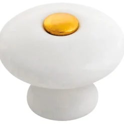 Home it Knott porselen hvit/gull 29 mm - 2 stk.