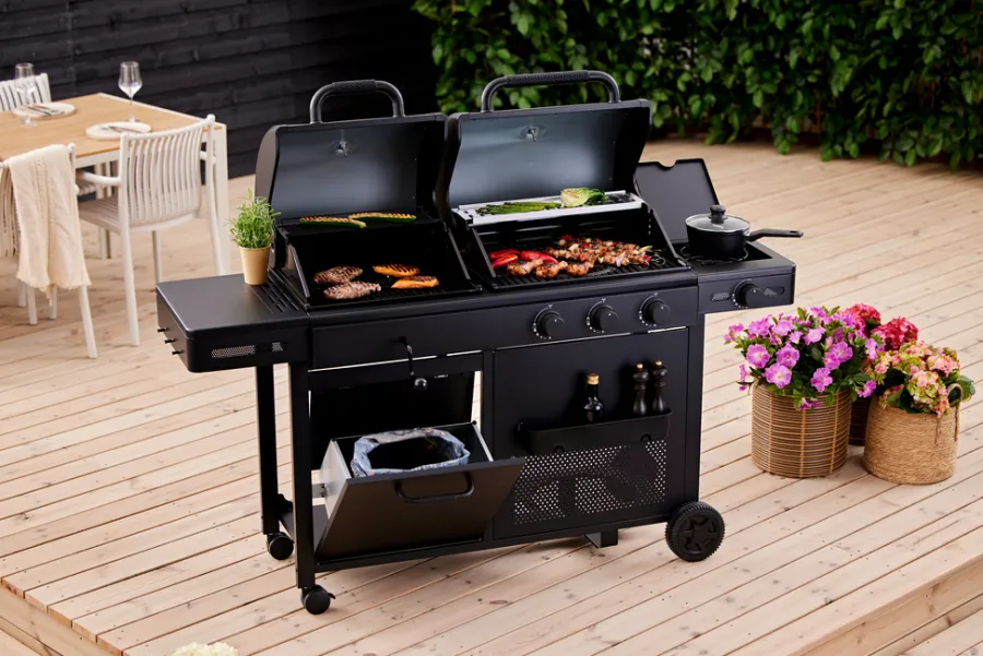 Outlet Grillexpert Kombigrill til gass og kull - ® Svart