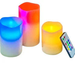 Outlet Kubbelys LED med fargeskift og fjernkontroll 3-pk.