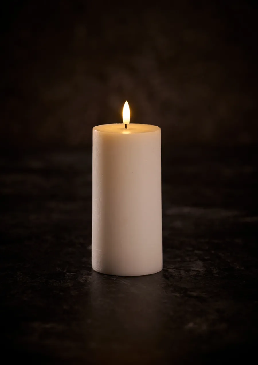 Best DAY Kubbelys med 3D LED-flamme H15 cm