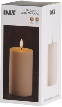 Discount DAY Kubbelys med 3D LED-flamme H12,5 cm
