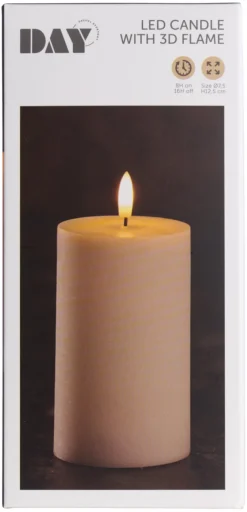 Discount DAY Kubbelys med 3D LED-flamme H12,5 cm