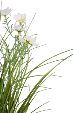 New Kunstgress med margerittblomster 50 cm