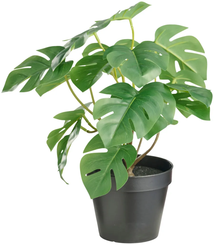 Hot DAY Kunstig monstera plante i potte H32 cm innendørs -