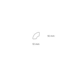 Outlet Hornbaek Kvartstafflist plast hvit – 10 x 10 x 3000 mm