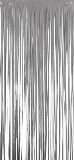 Discount Lamettagardin med selvklebende bakside 90 x H250 cm sølv
