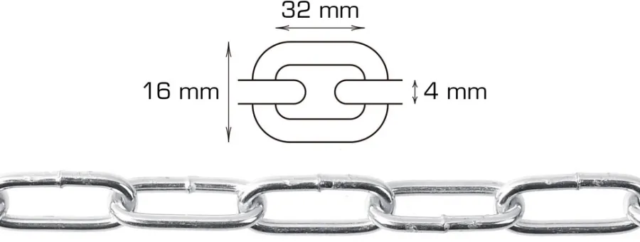 Online Home it Langlenket kjetting 4 mm x 5 meter