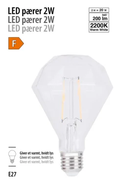 Online LED-filamentpære diamant 2 W E27