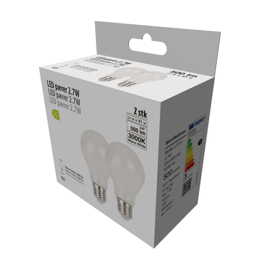 Best LED-pærer standard 2,7 W E27 - 2-pk.