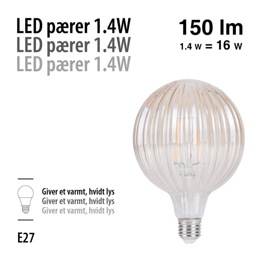 Online LED-pære Stripes Amber 1,4 W E27