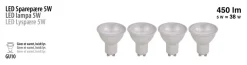 New LED spotpære GU10 5W SMD 4-pk