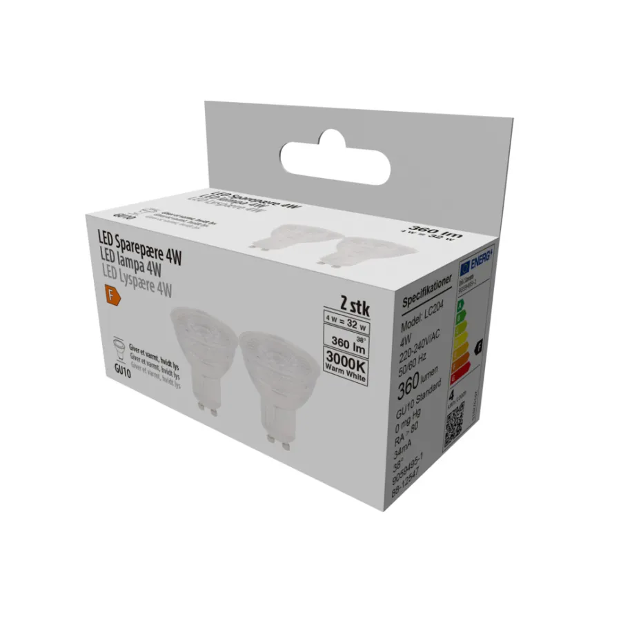 Hot LED-spotpære 4 W GU10 - 2-pk.