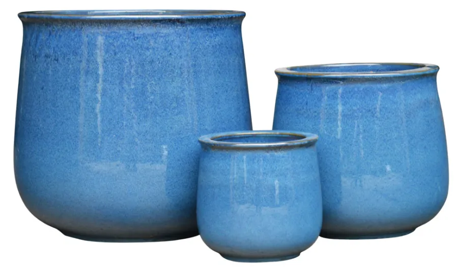 New Scan-Pot Leirpotter glasert 3-pk. Blå