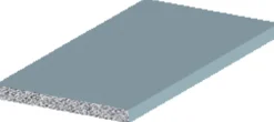 Outlet Listprofil flat sølv - 2 x 15 mm x 2 meter