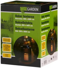 Hot Garden Lykt med solcelle 18 x 18 x 25 cm - ® Svart