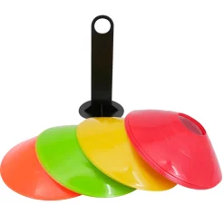Best Ud & Leg Markeringskjegler med holder Ø19 cm – 16 stk. rød/gull/grønn/oransje