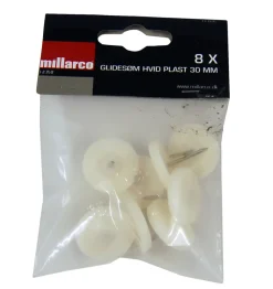 Online Home it Møbelknotter Ø30 mm hvit plast 8 stk.