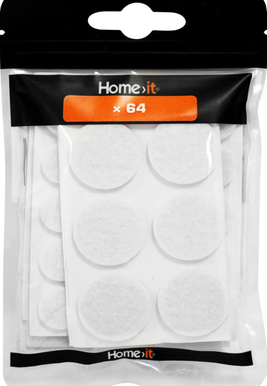 Home it Møbelknotter selvklebende hvit - 64 stk.
