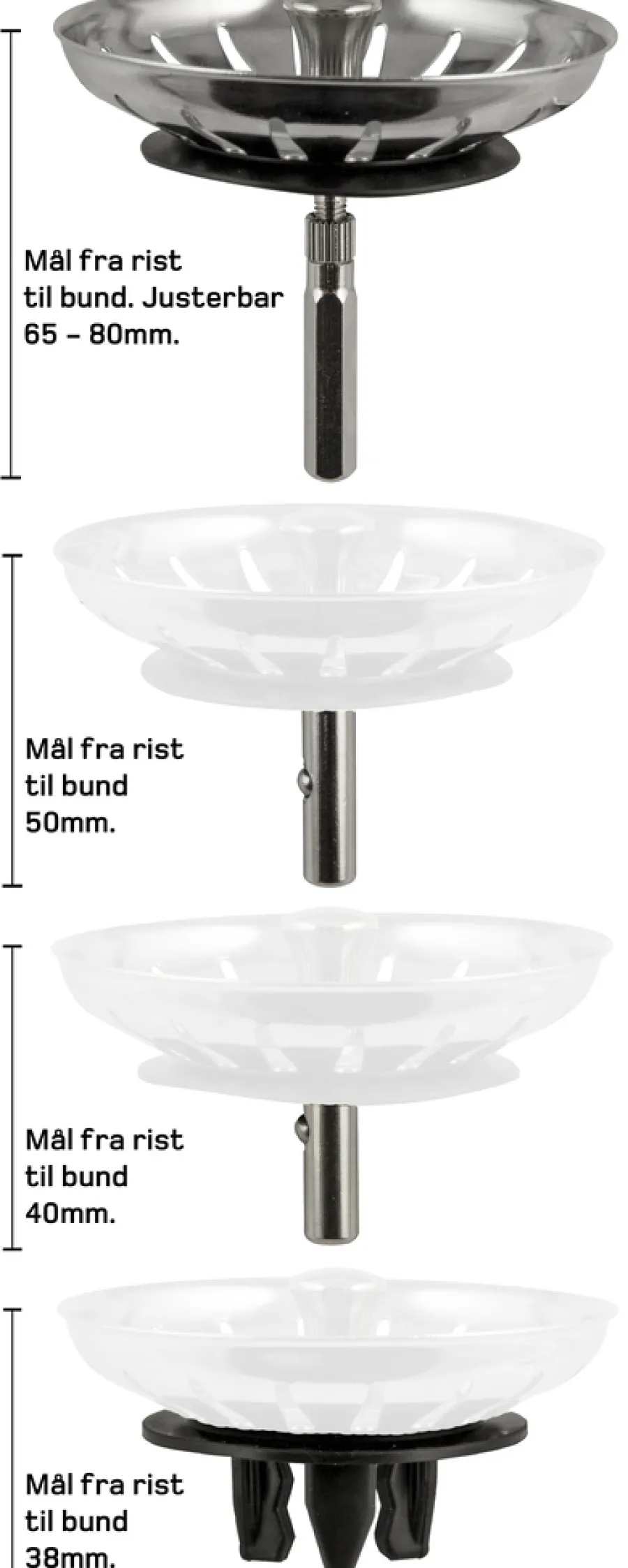 Hot Multisil til kjøkkenvask Ø79 mm