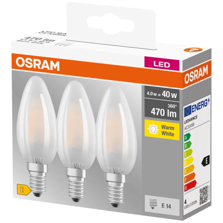 Online Osram LED Base mignon E14 4 W 3-pk