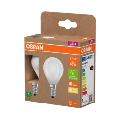 Clearance Osram LED matt kronepære E14 2,2 W 2-pk.