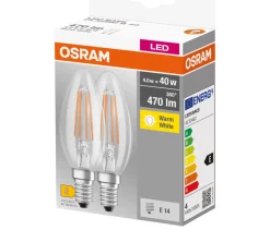Clearance Osram LED sparepære E14 4 W 2-pk.