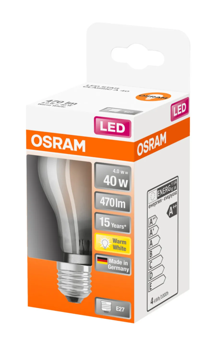 Best Osram LED Star Classic E27 matt standardpære 4 W