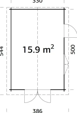 New Palmako garasje Tony 15,9 m² 350 x 520 cm