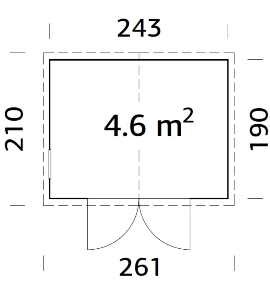 Outlet Palmako redskapsbod Aksel 1 - 4,6 m² 243 x 190 cm