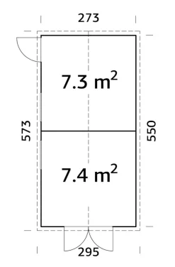 Discount Palmako redskapsbod Aksel 4 - 14,7 m² 273 x 550 cm